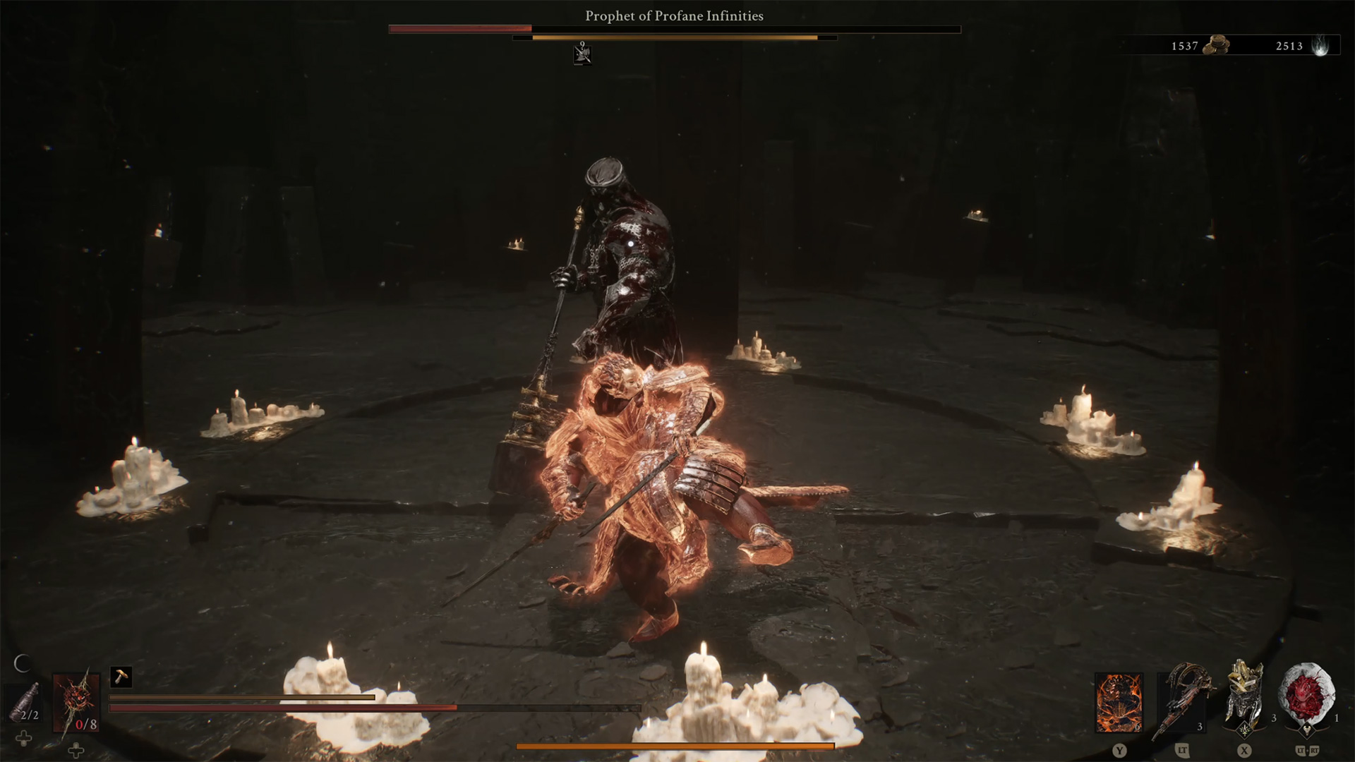Lazlo attacking with dual katanas